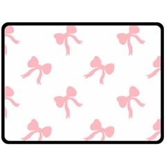 Pink Ribbons Pattern Fleece Blanket (large)  by Littlebird