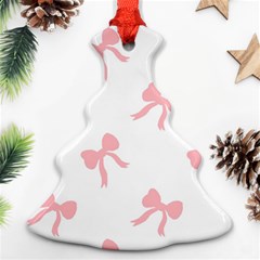 Pink Ribbons Pattern Ornament (christmas Tree) 