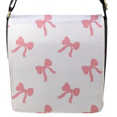 Pink Ribbons Pattern Flap Closure Messenger Bag (s) by Littlebird