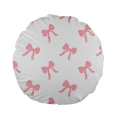 Pink Ribbons Pattern Standard 15  Premium Flano Round Cushions by Littlebird