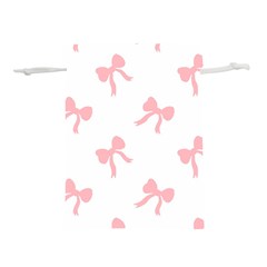 Pink Ribbons Pattern Lightweight Drawstring Pouch (l) by Littlebird