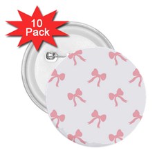 Pink Bow Pattern 2 25  Buttons (10 Pack)  by Littlebird