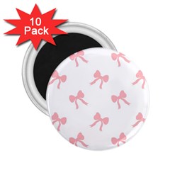 Pink Bow Pattern 2 25  Magnets (10 Pack)  by Littlebird