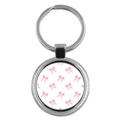 Pink Bow Pattern Key Chain (round) by Littlebird