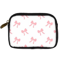 Pink Bow Pattern Digital Camera Leather Case by Littlebird