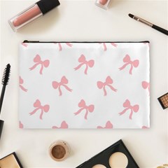 Pink Bow Pattern Cosmetic Bag (large) by Littlebird