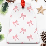 Pink bow pattern Ornament (Bell) Front