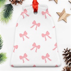 Pink Bow Pattern Bell Ornament (two Sides)