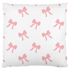 Pink Bow Pattern Large Cushion Case (two Sides) by Littlebird