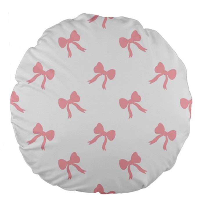 Pink bow pattern Large 18  Premium Flano Round Cushions