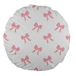 Pink bow pattern Large 18  Premium Flano Round Cushions Back