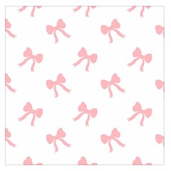 Pink Bow Pattern Large Satin Scarf (square) by Littlebird