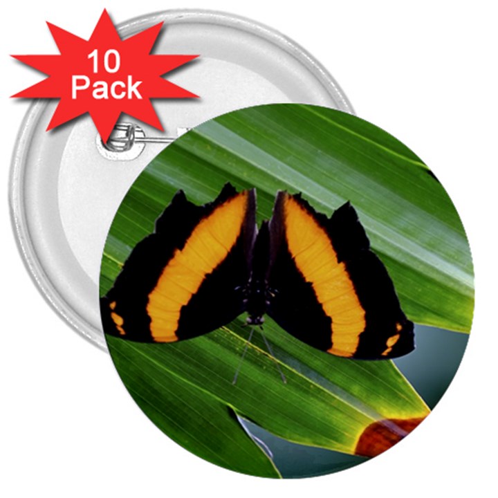 Butterfly  3  Buttons (10 pack) 