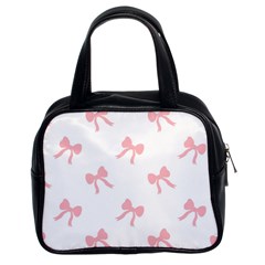 Pink Bow Pattern Classic Handbag (two Sides) by Littlebird