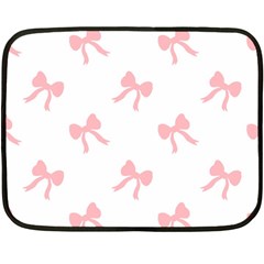 Pink Bow Pattern Double Sided Fleece Blanket (mini)  by Littlebird