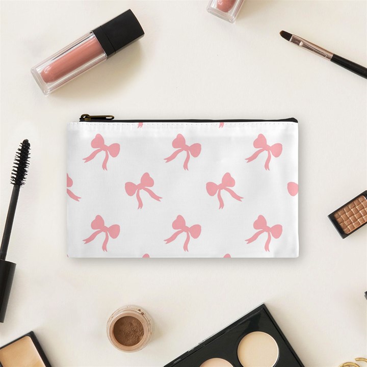 Pink bow pattern Cosmetic Bag (Small)