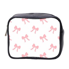 Pink Bow Pattern Mini Toiletries Bag (two Sides) by Littlebird