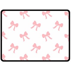 Pink Bow Pattern Fleece Blanket (large)  by Littlebird