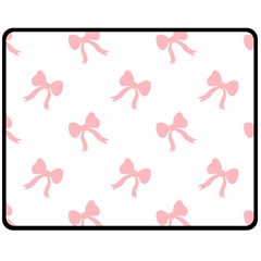 Pink Bow Pattern Fleece Blanket (medium)  by Littlebird