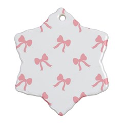 Pink Bow Pattern Ornament (snowflake) by Littlebird