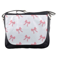 Pink Bow Pattern Messenger Bag by Littlebird