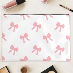 Pink Bow Pattern Cosmetic Bag (xxl) by Littlebird