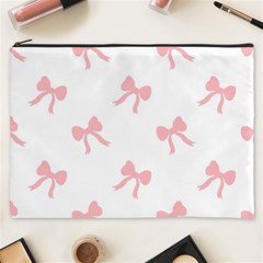 Pink Bow Pattern Cosmetic Bag (xxxl) by Littlebird