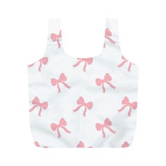 Pink Bow Pattern Full Print Recycle Bag (m) by Littlebird