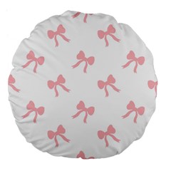 Pink Bow Pattern Large 18  Premium Flano Round Cushions by Littlebird