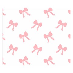 Pink Bow Pattern Double Sided Flano Blanket (small)  by Littlebird