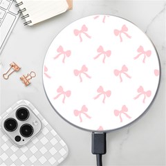 Pink Bow Pattern Wireless Charger by Littlebird