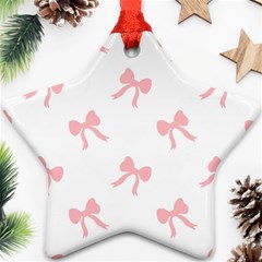 Pink Bow Pattern Ornament (star)