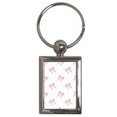 Pink Bow Pattern Key Chain (rectangle) by Littlebird