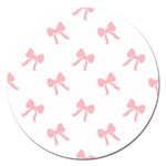 Pink bow pattern Magnet 5  (Round) Front