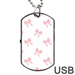 Pink bow pattern Dog Tag USB Flash (One Side) Front