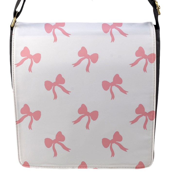 Pink bow pattern Flap Closure Messenger Bag (S)