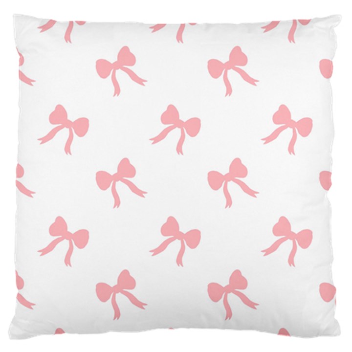 Pink bow pattern Standard Flano Cushion Case (One Side)