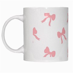 Pink Bow Pattern White Mugs by Littlebird