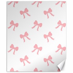 Pink Bow Pattern Canvas 8  X 10  by Littlebird