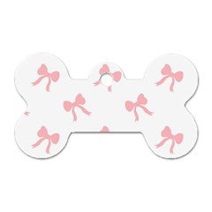 Pink Bow Pattern Dog Tag Bone (one Side) by Littlebird