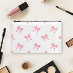 Pink Bow Pattern Cosmetic Bag (medium) by Littlebird