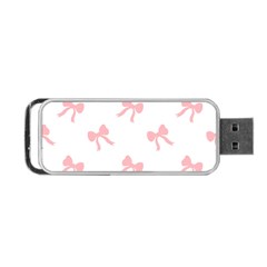 Pink Bow Pattern Portable Usb Flash (two Sides) by Littlebird