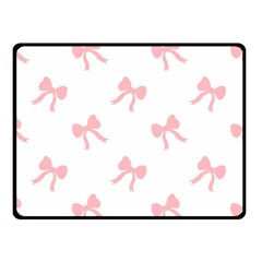 Pink Bow Pattern Double Sided Fleece Blanket (small)  by Littlebird