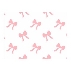 Pink Bow Pattern Double Sided Flano Blanket (mini)  by Littlebird