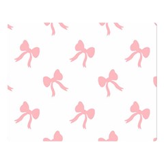 Pink Bow Pattern Double Sided Flano Blanket (large)  by Littlebird