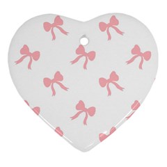 Pink Bow Cute Pattern Ornament (heart)