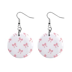 Pink Bow Cute Pattern Mini Button Earrings by Littlebird