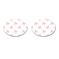 Pink Bow Cute Pattern Cufflinks (oval) by Littlebird