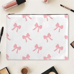 Pink Bow Cute Pattern Cosmetic Bag (xl) by Littlebird