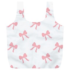 Pink Bow Cute Pattern Full Print Recycle Bag (xl) by Littlebird